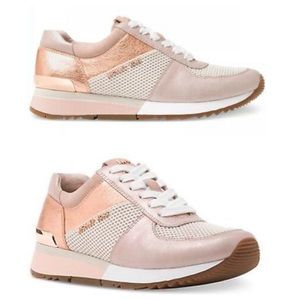 NWOB Michael Kors MK Women's Allie Trainer Leather Sneakers Shoes Soft Pink-Sz 6